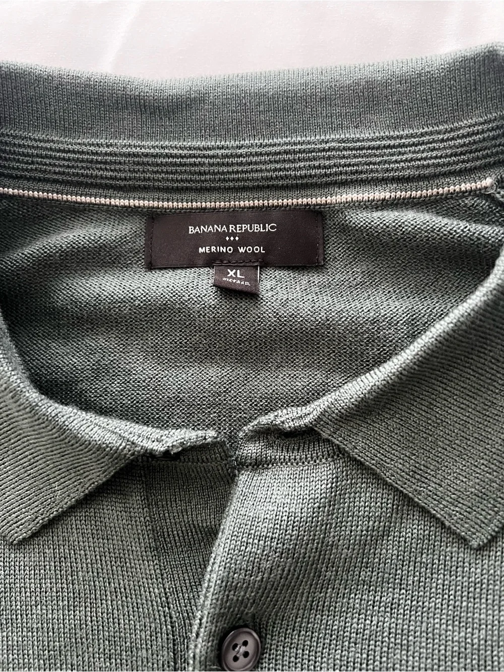 Banana Republic Forest Green Long-Sleeve Polo Sweater
